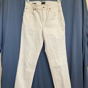 Talbots Women's Cream Straight Leg Modern Ankle Jeans